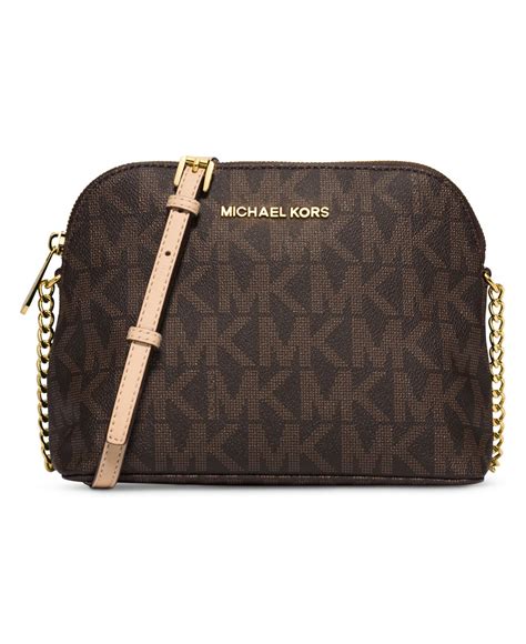 michael kors cindy large dome crossbody brown|Cindy Large Leather Dome Satchel .